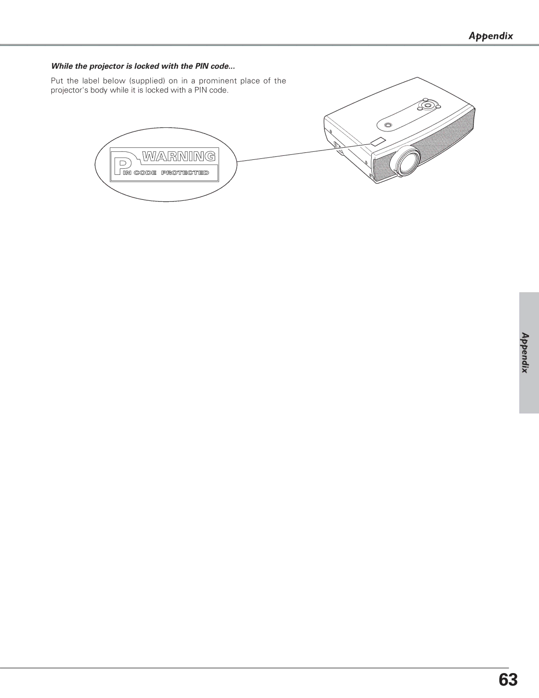 Canon LV-7225, LV-5220, LV-7220 owner manual While the projector is locked with the PIN code 