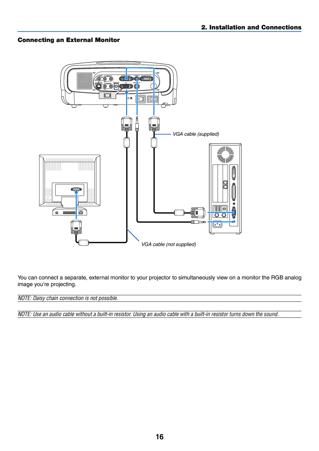 Canon LV-7255 manual Installation and Connections Connecting an External Monitor 