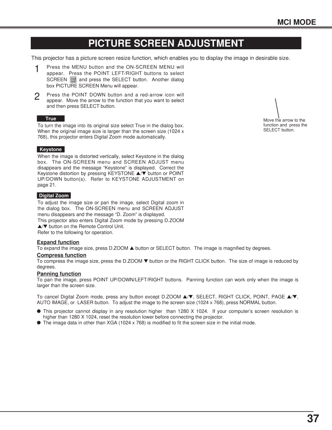 Canon LV-7325U owner manual Picture Screen Adjustment 