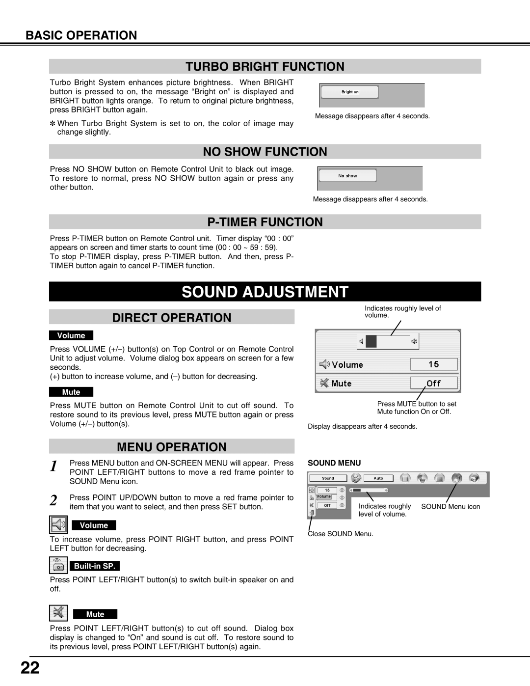 Canon LV-7565F owner manual Sound Adjustment 