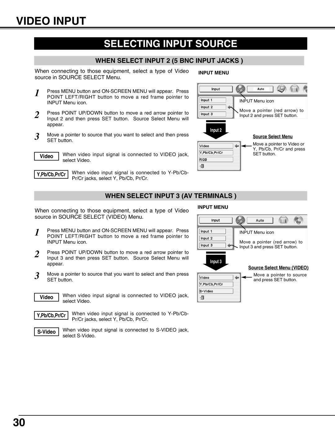 Canon LV-7565F owner manual Video Input 