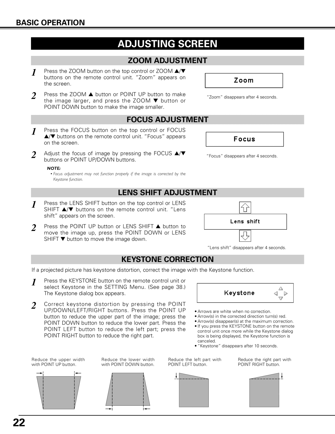 Canon LV-7575 user manual Adjusting Screen 