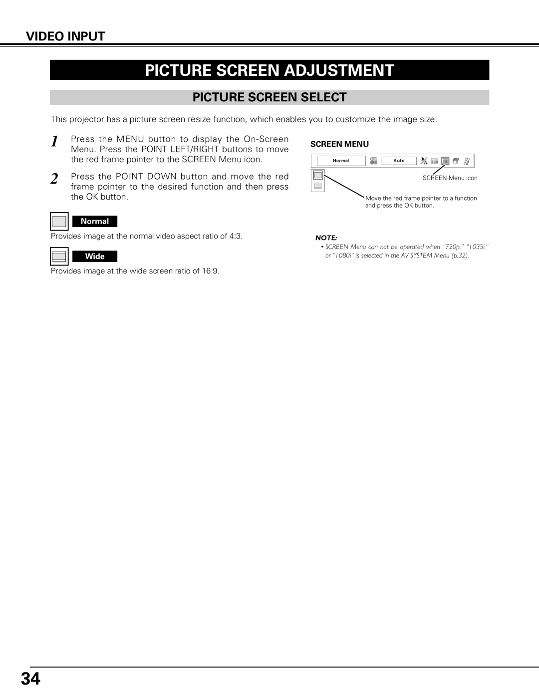 Canon LV-7575 user manual Provides image at the normal video aspect ratio 