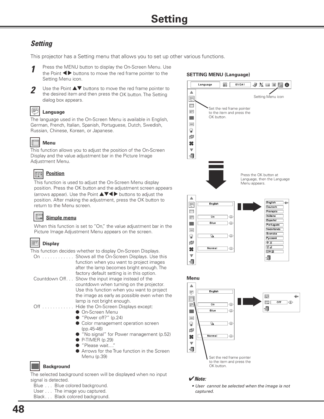 Canon LV-7585 user manual Setting 