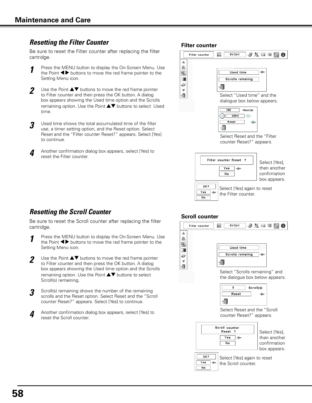 Canon LV-7585 user manual Filter counter 