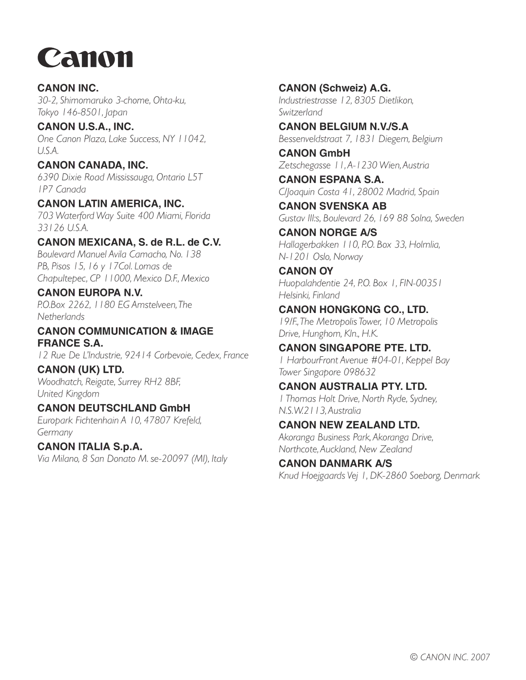 Canon LV-7585 user manual Canon INC 