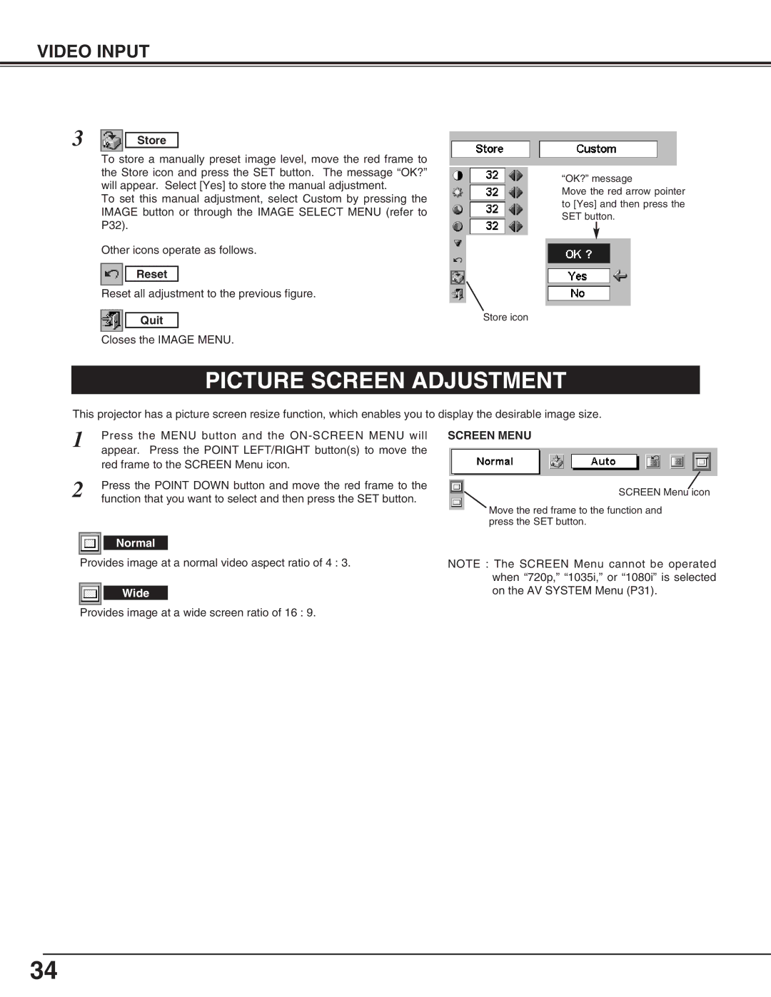 Canon LV-S2 owner manual Reset all adjustment to the previous figure 