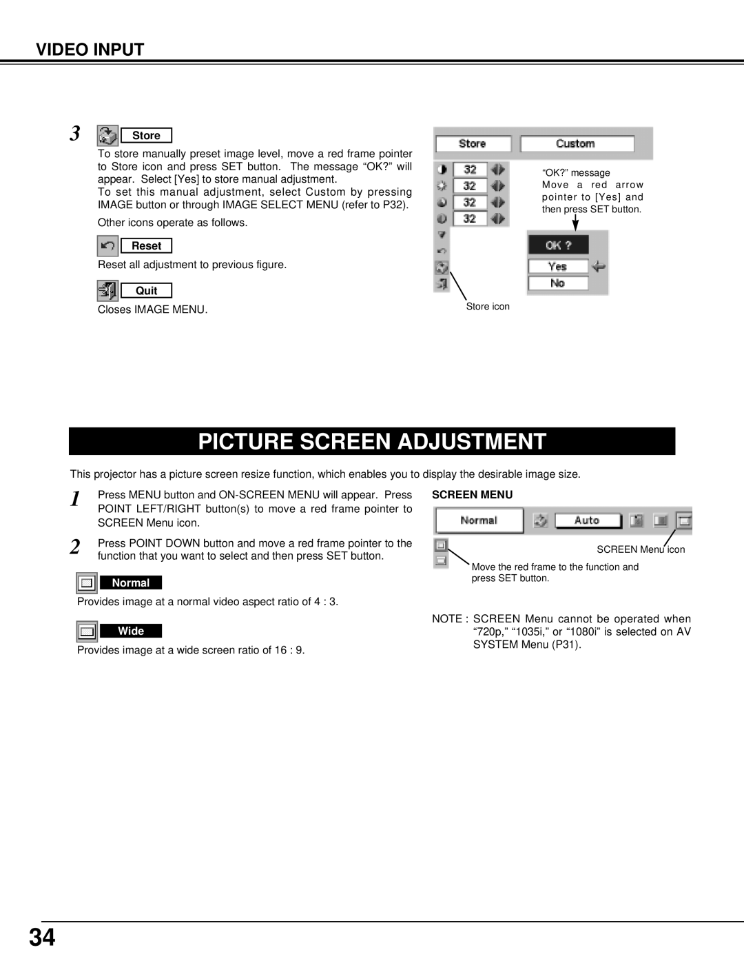 Canon LV-X1 owner manual To Store icon and press SET button. The message OK? will 