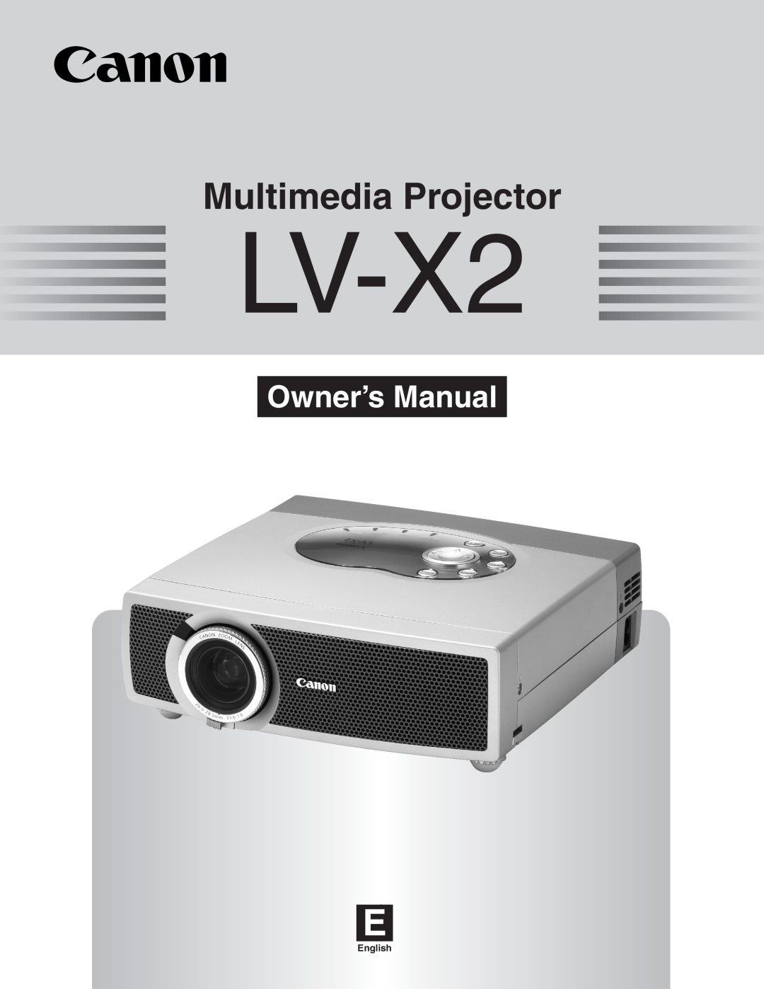 Canon LV-X2 owner manual Multimedia Projector, Owner’s Manual, English 
