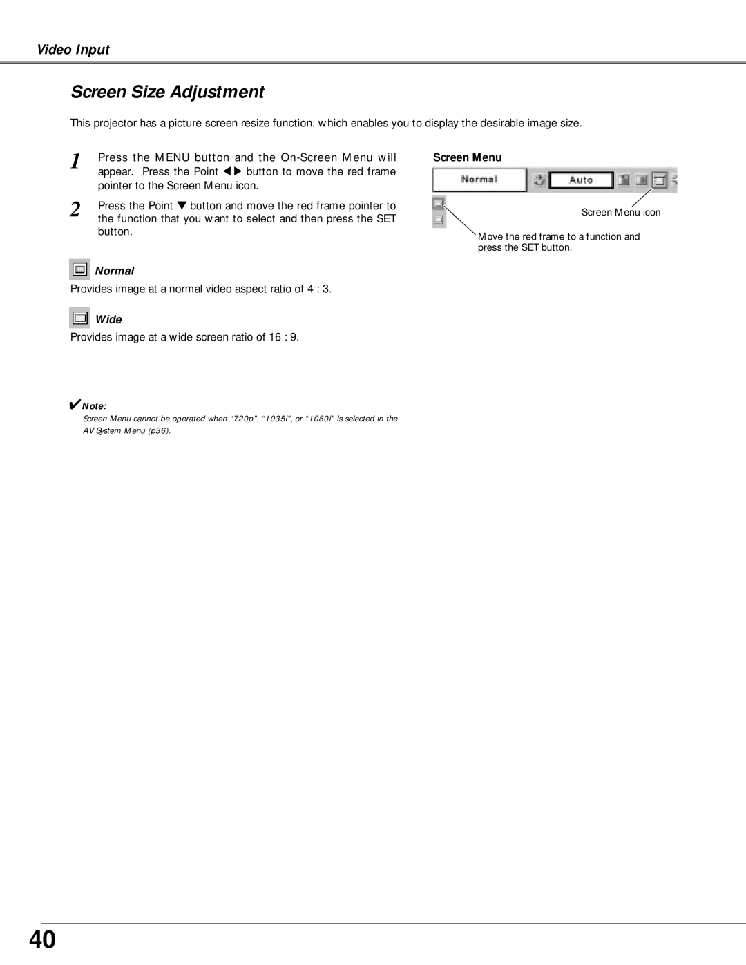 Canon LV-X4 owner manual Provides image at a normal video aspect ratio of 4 