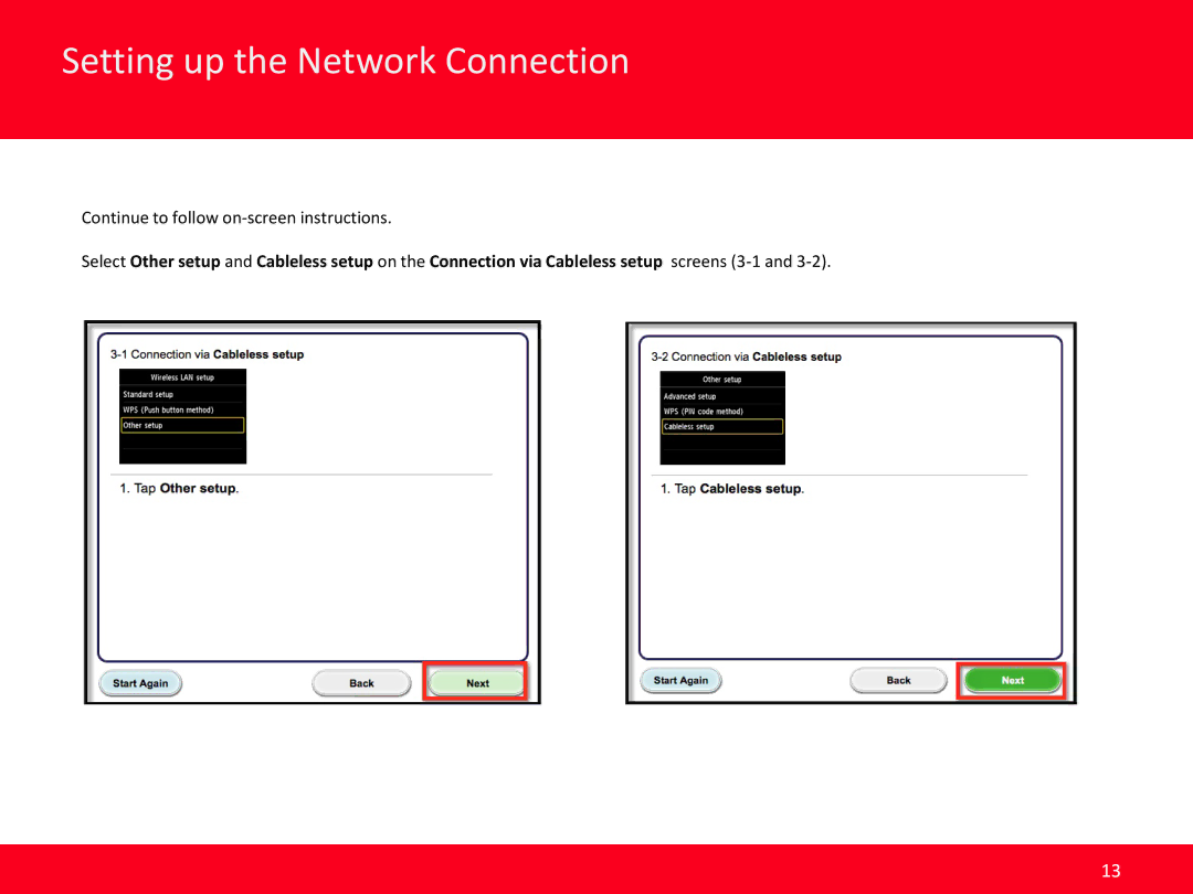 Canon MB2320 manual Setting up the Network Connection 