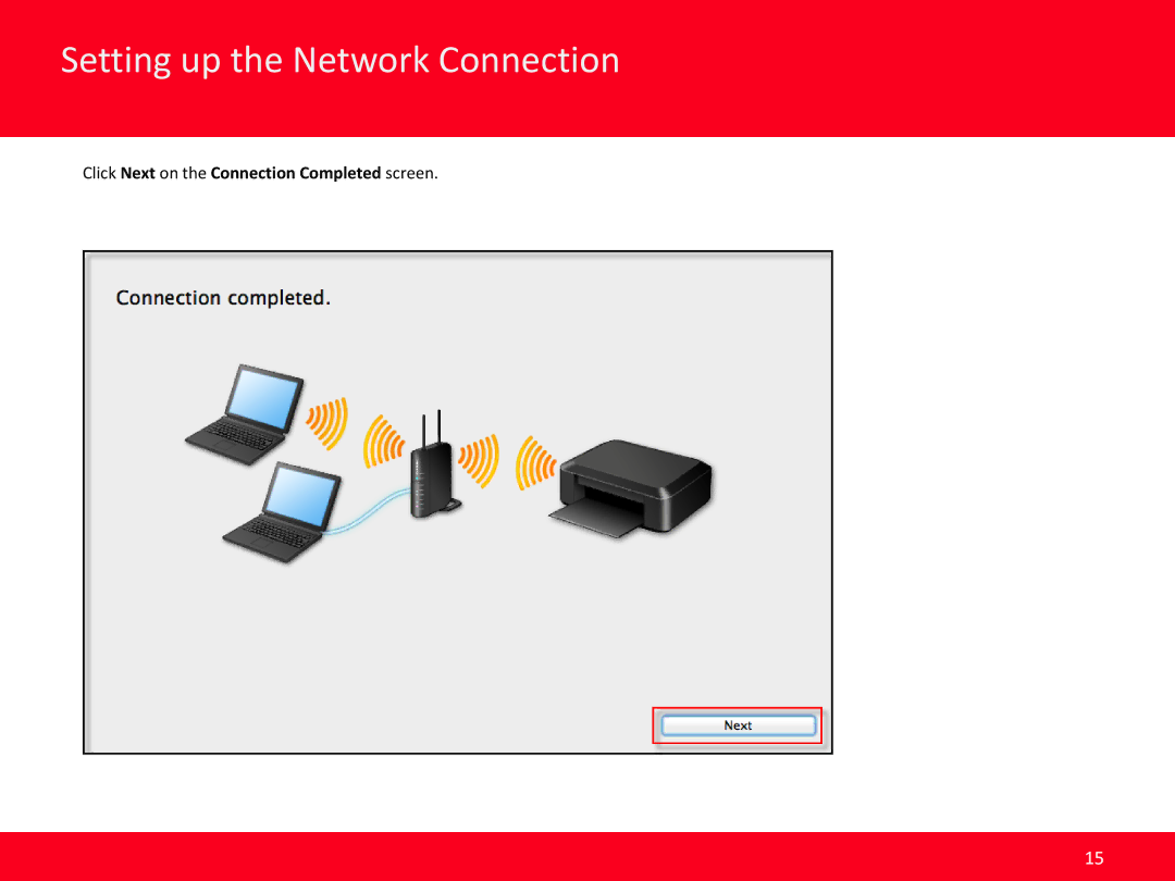 Canon MB2320 manual Click Next on the Connection Completed screen 