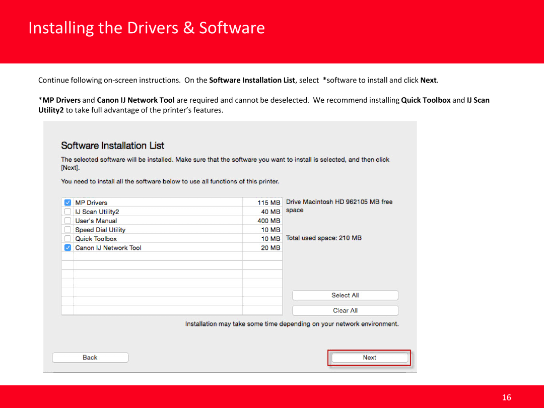 Canon MB2320 manual Installing the Drivers & Software 