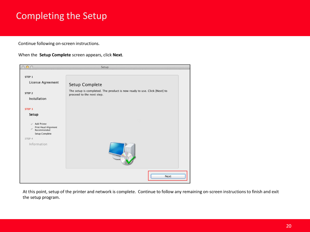 Canon MB2320 manual Completing the Setup 