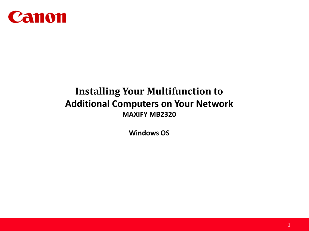 Canon MB2320 manual Installing Your Multifunction to 