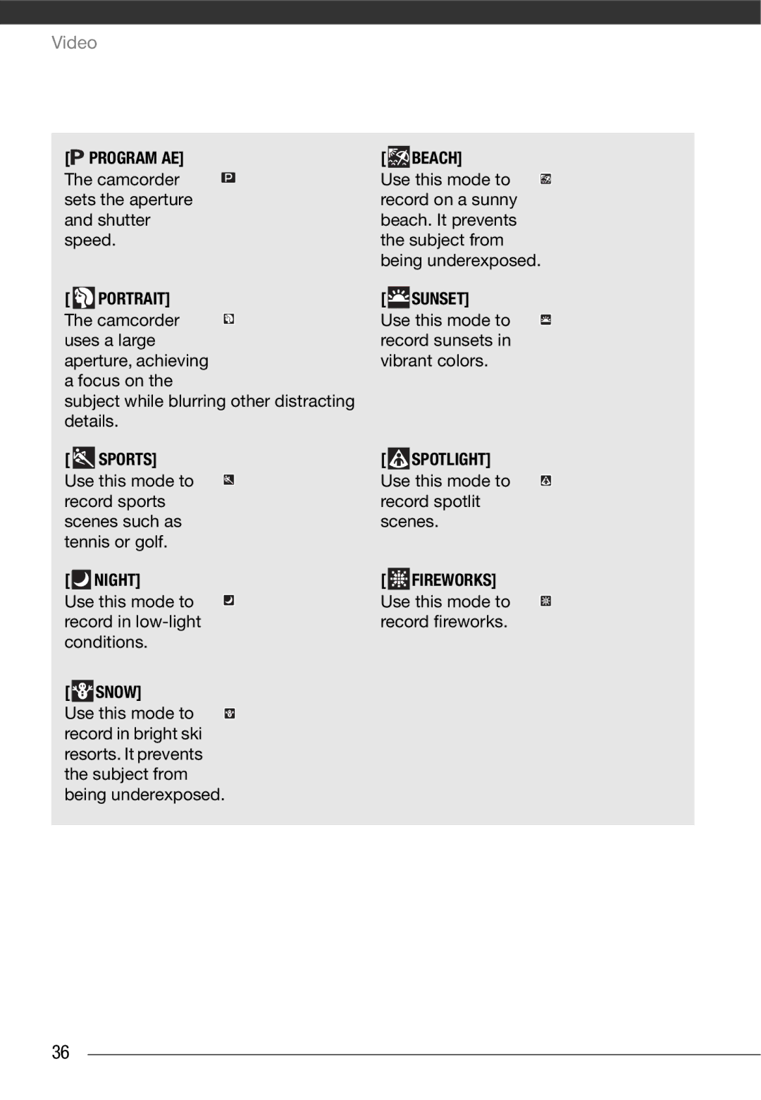 Canon MD 205 instruction manual Beach 