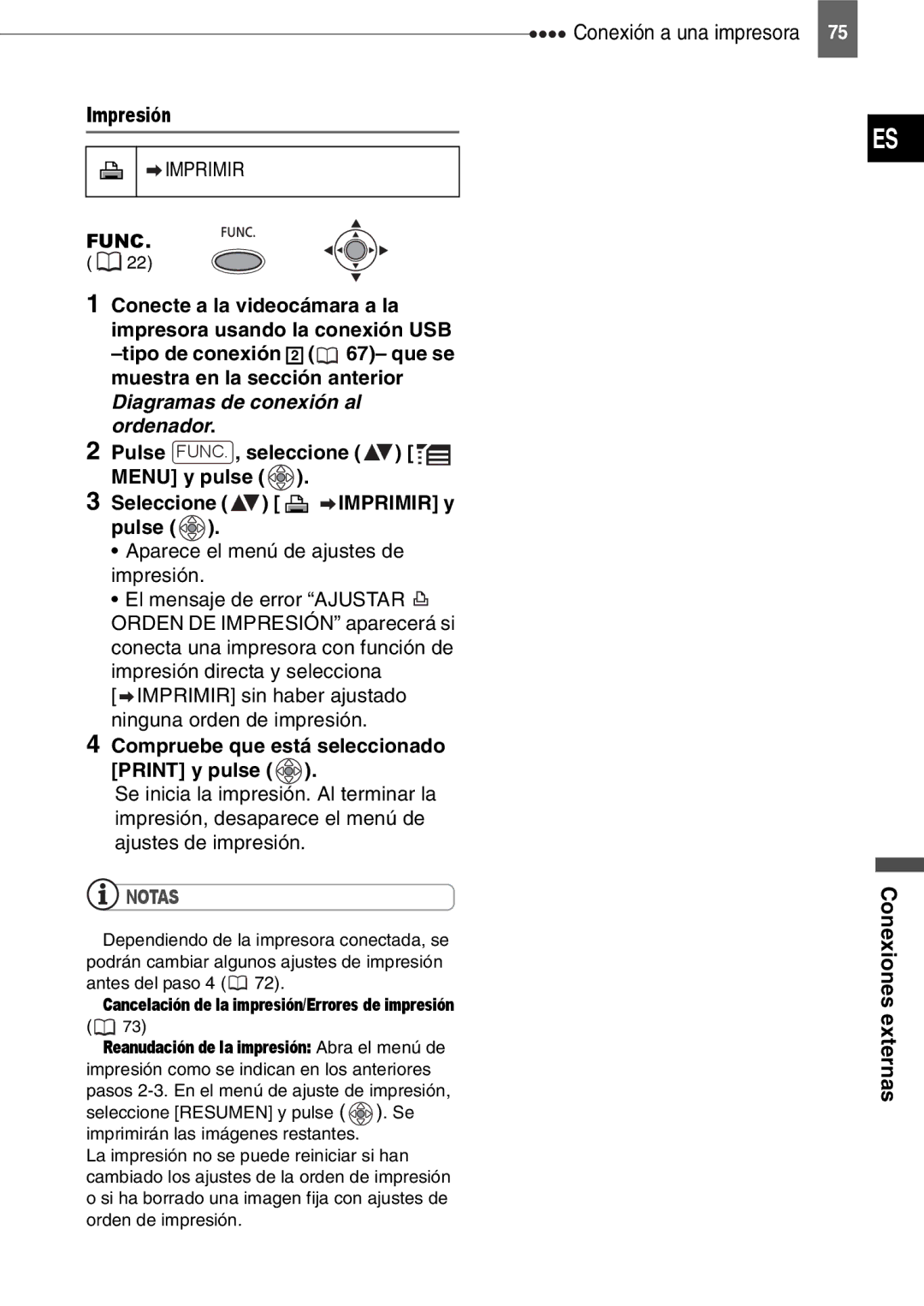 Canon MD140, MD160, MD150, MD130 manual Impresión, Imprimir, Compruebe que está seleccionado Print y pulse 