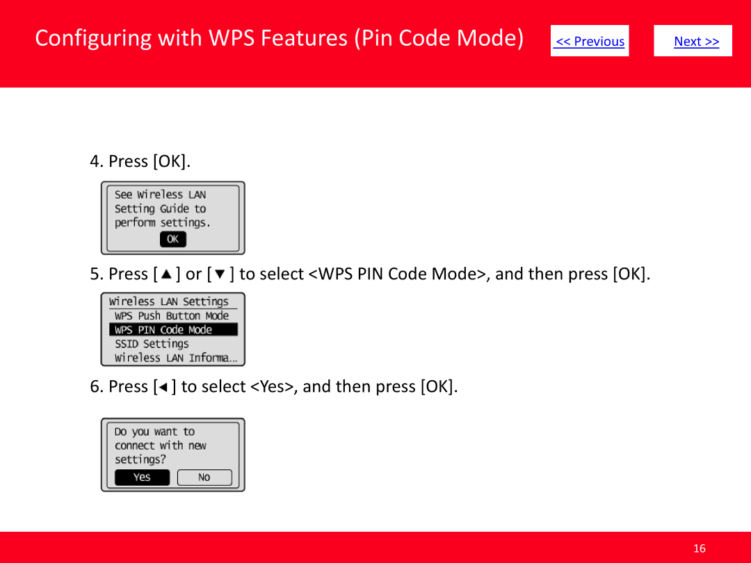 Canon MF4570dw manual Configuring with WPS Features Pin Code Mode 