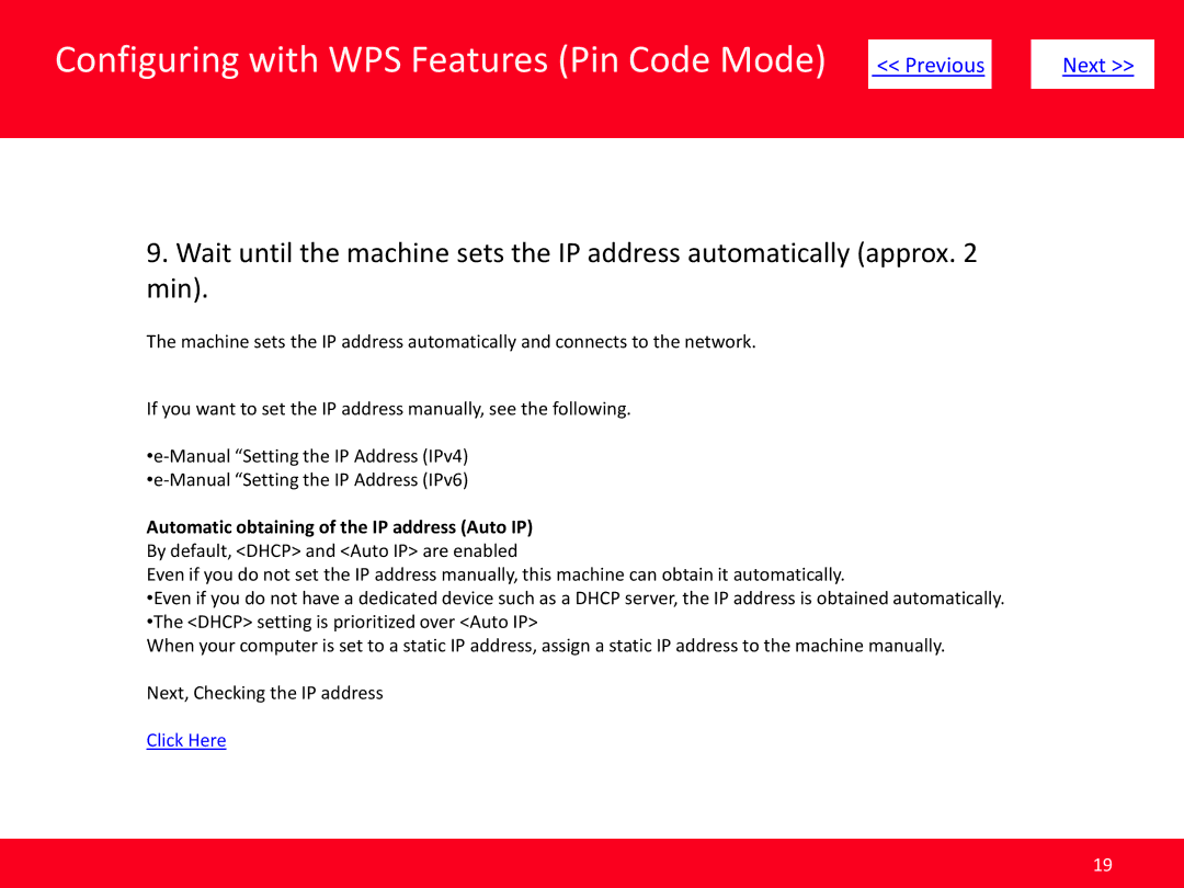 Canon MF4570dw manual Automatic obtaining of the IP address Auto IP 