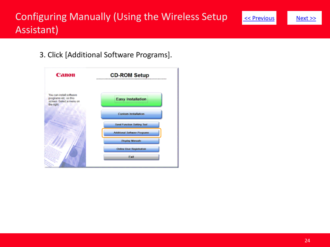 Canon MF4570dw manual Click Additional Software Programs 