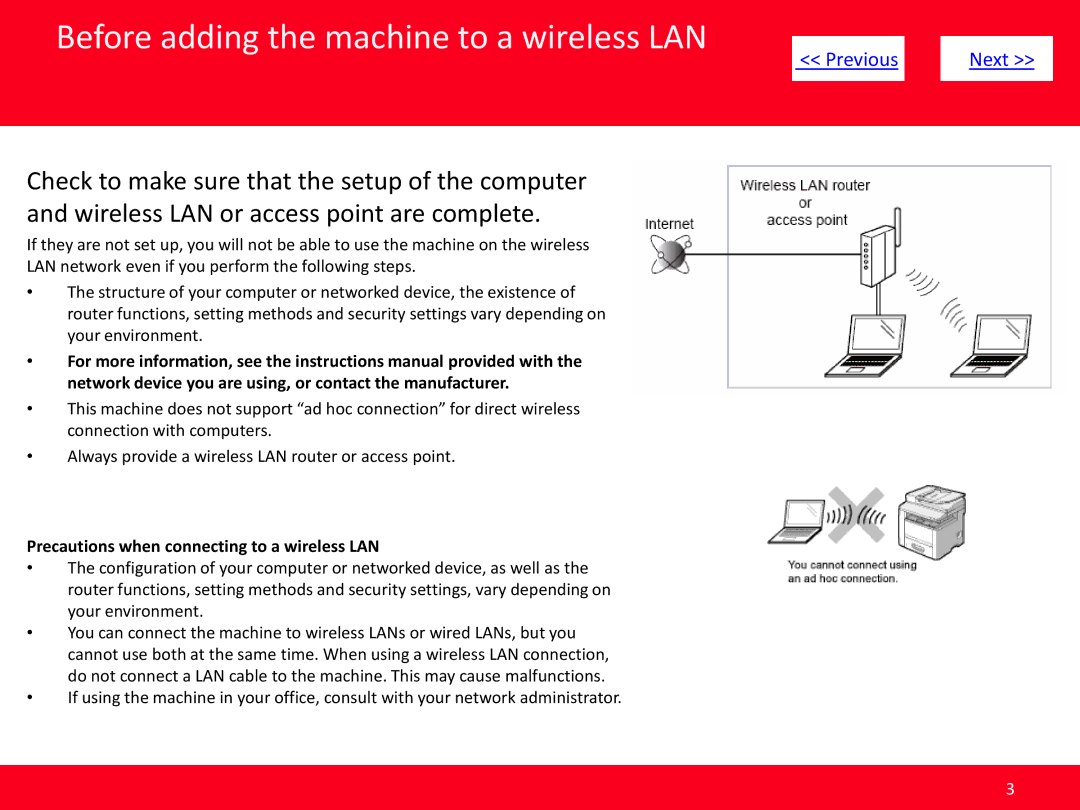 Canon MF4570dw manual Before adding the machine to a wireless LAN, Precautions when connecting to a wireless LAN 