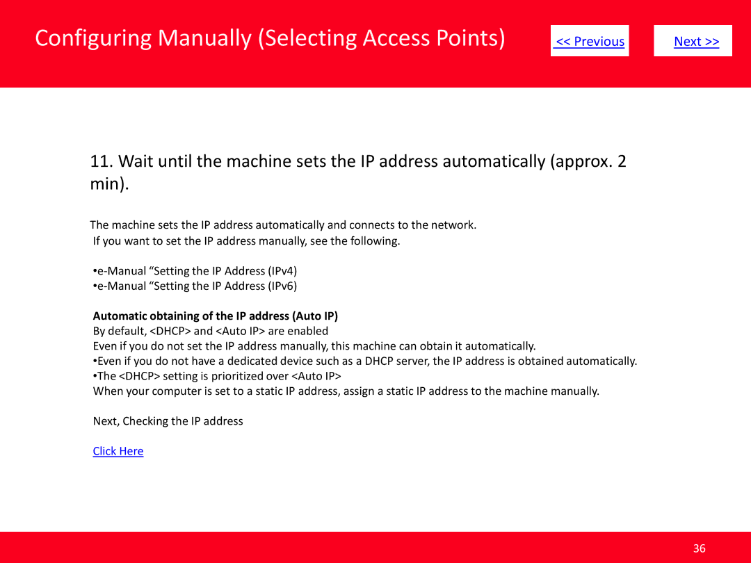 Canon MF4570dw manual Automatic obtaining of the IP address Auto IP 