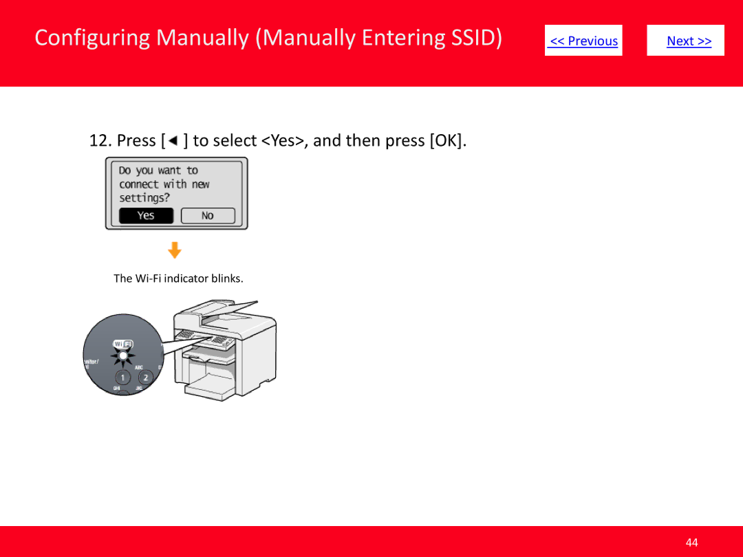 Canon MF4570dw manual Wi-Fi indicator blinks 