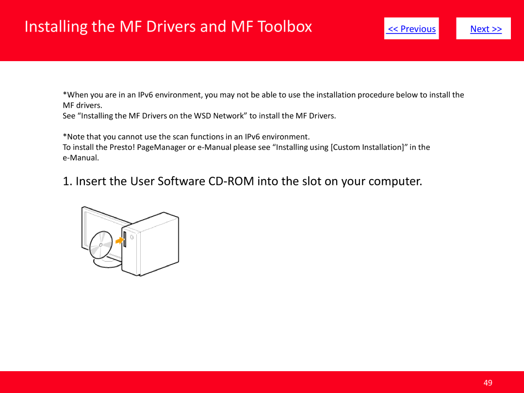 Canon MF4570dw manual Installing the MF Drivers and MF Toolbox 