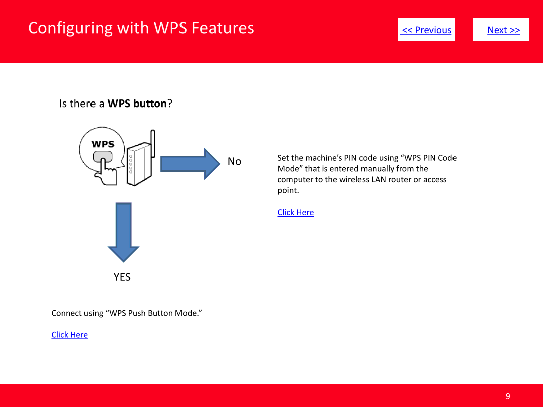 Canon MF4570dw manual Configuring with WPS Features, Yes 