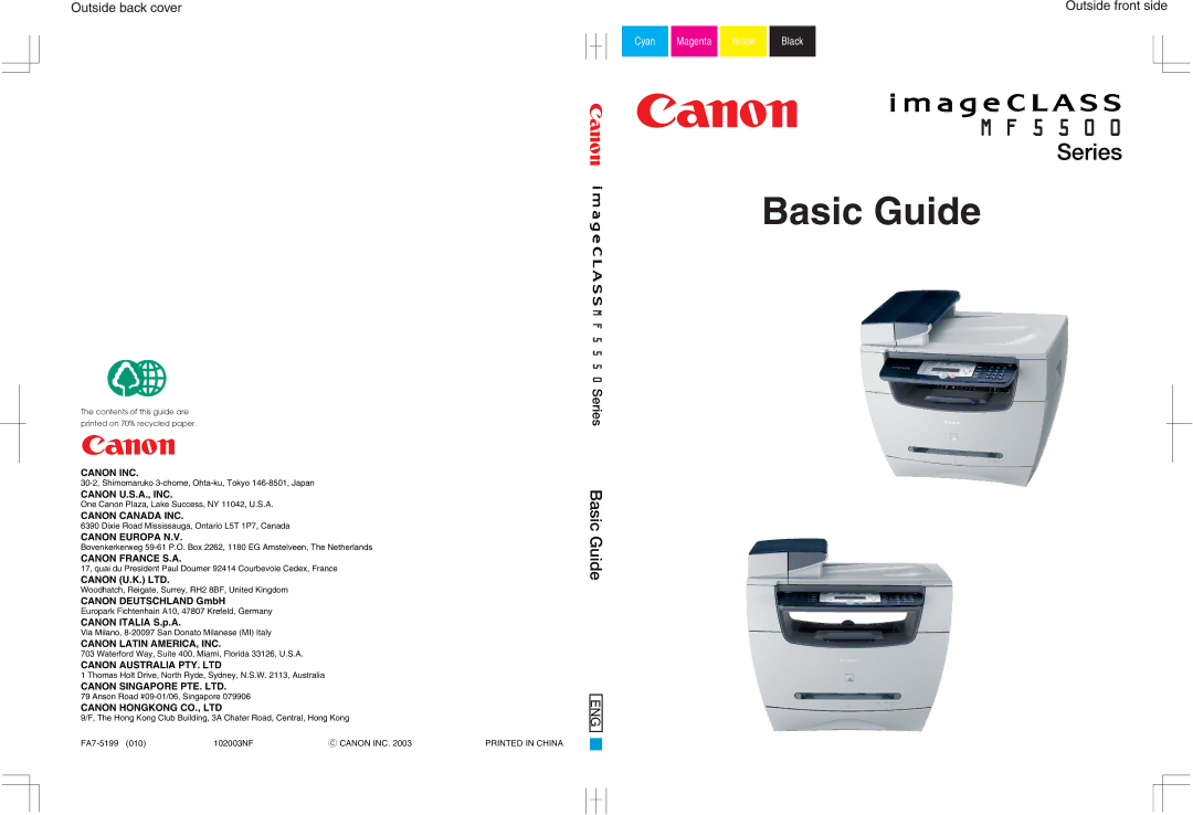 Canon MF55DD Series manual Canon Deutschland GmbH, Canon Italia S.p.A 