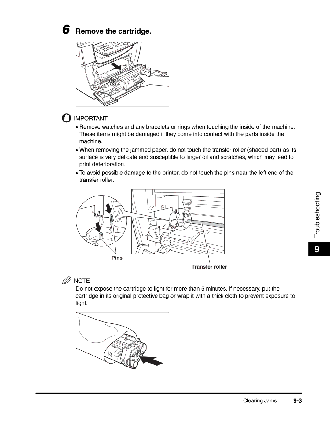 Canon MF55DD Series manual Remove the cartridge 