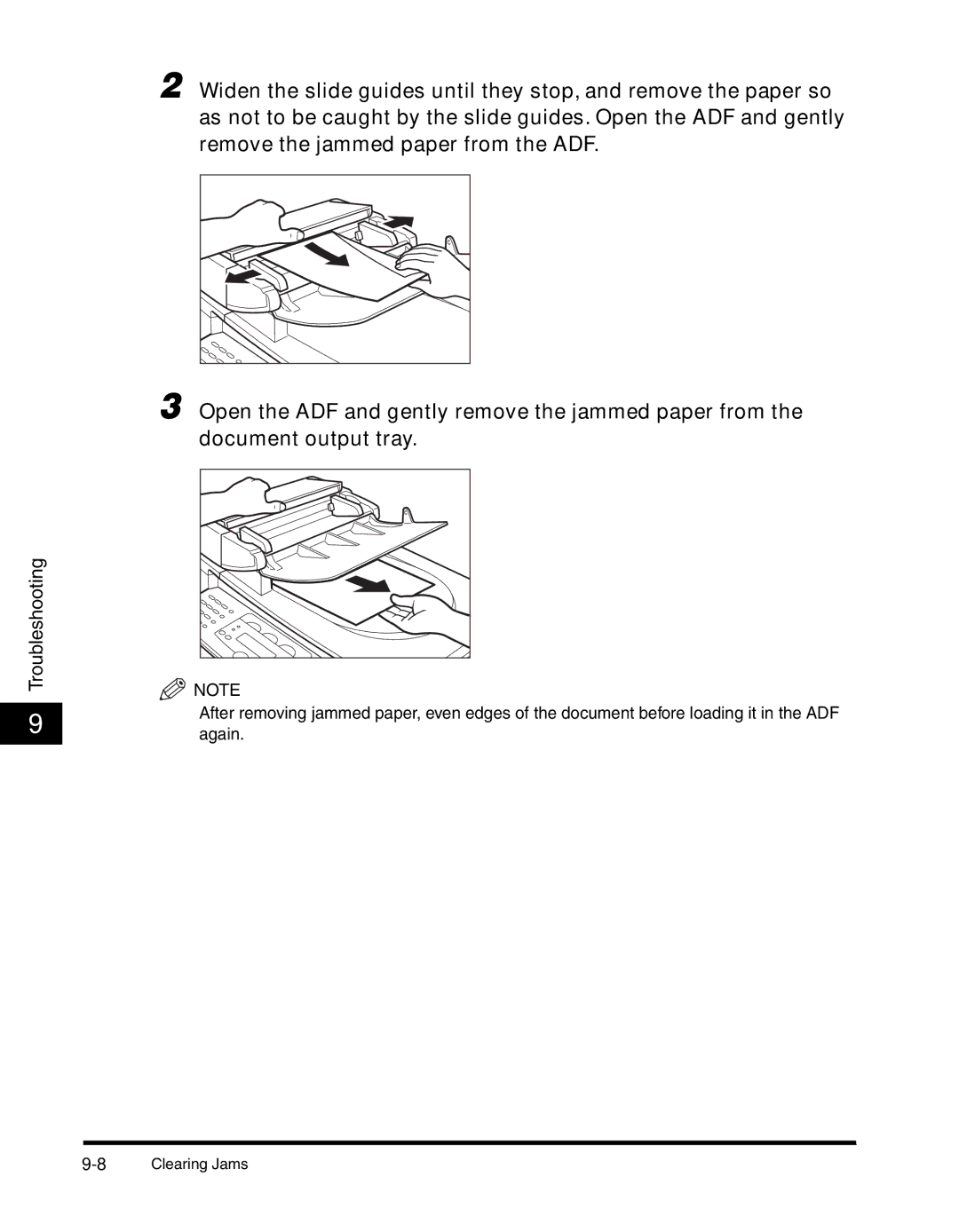 Canon MF55DD Series manual 8Clearing Jams 