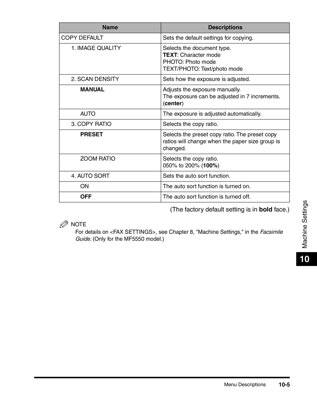 Canon MF55DD Series manual Center, 10-5 