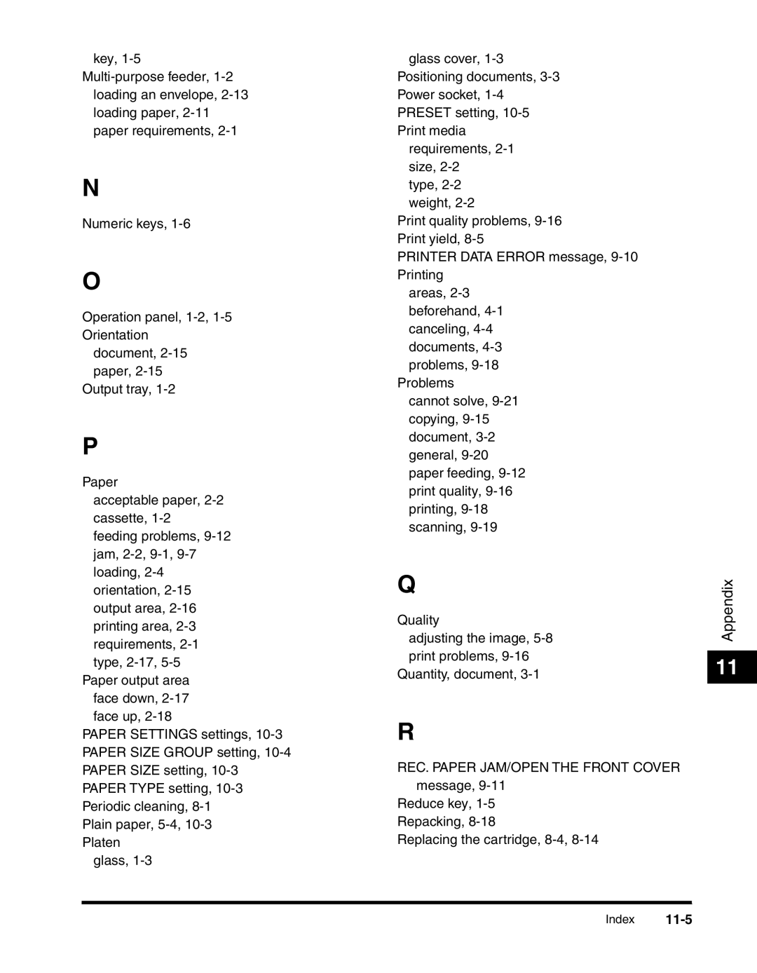 Canon MF55DD Series manual Appendix 