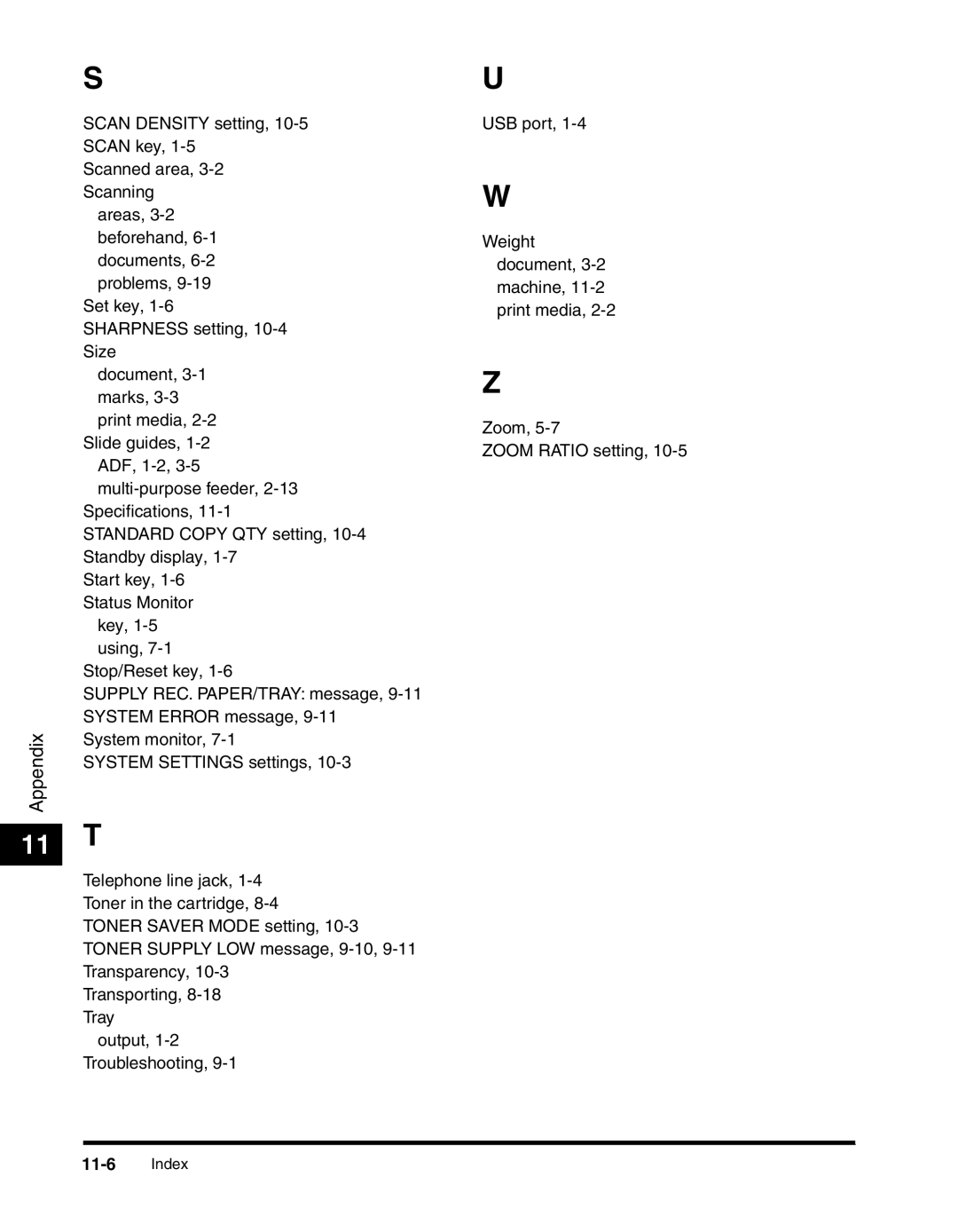 Canon MF55DD Series manual 11 T 