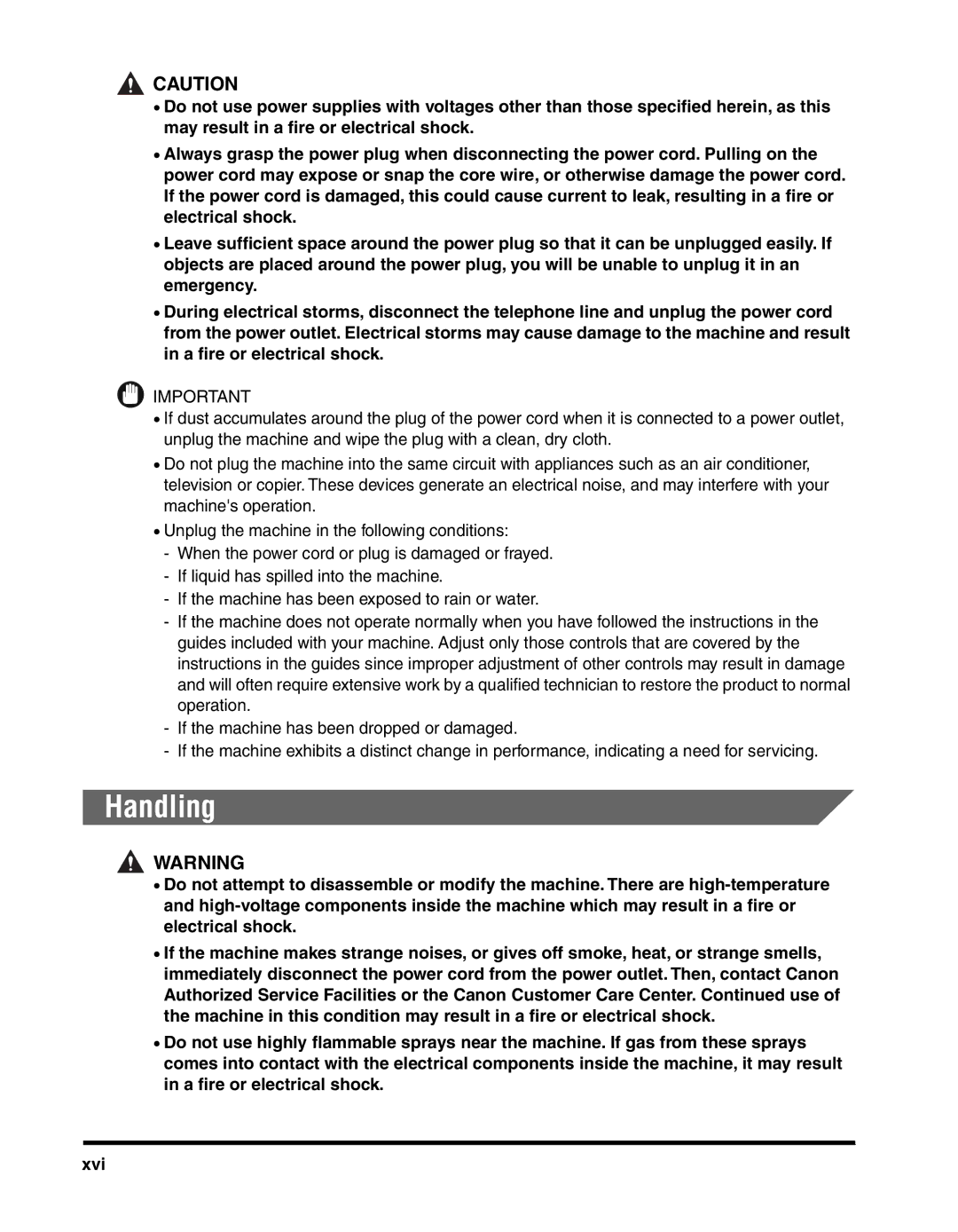 Canon MF55DD Series manual Handling 