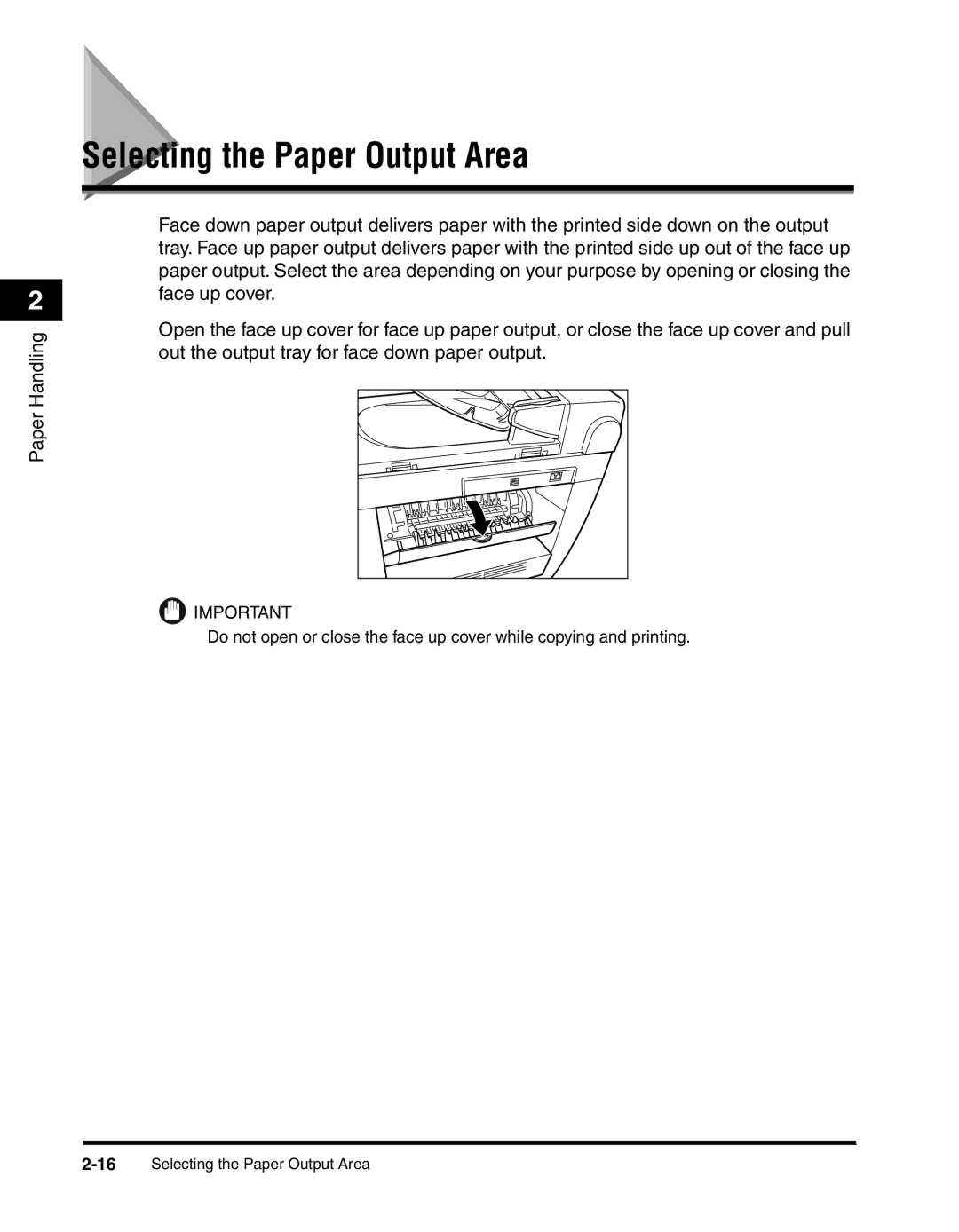 Canon MF55DD Series manual Selecting the Paper Output Area 