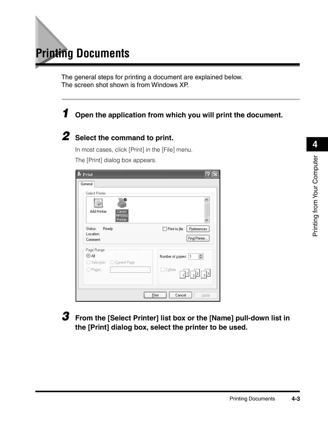 Canon MF55DD Series manual Printing Documents 