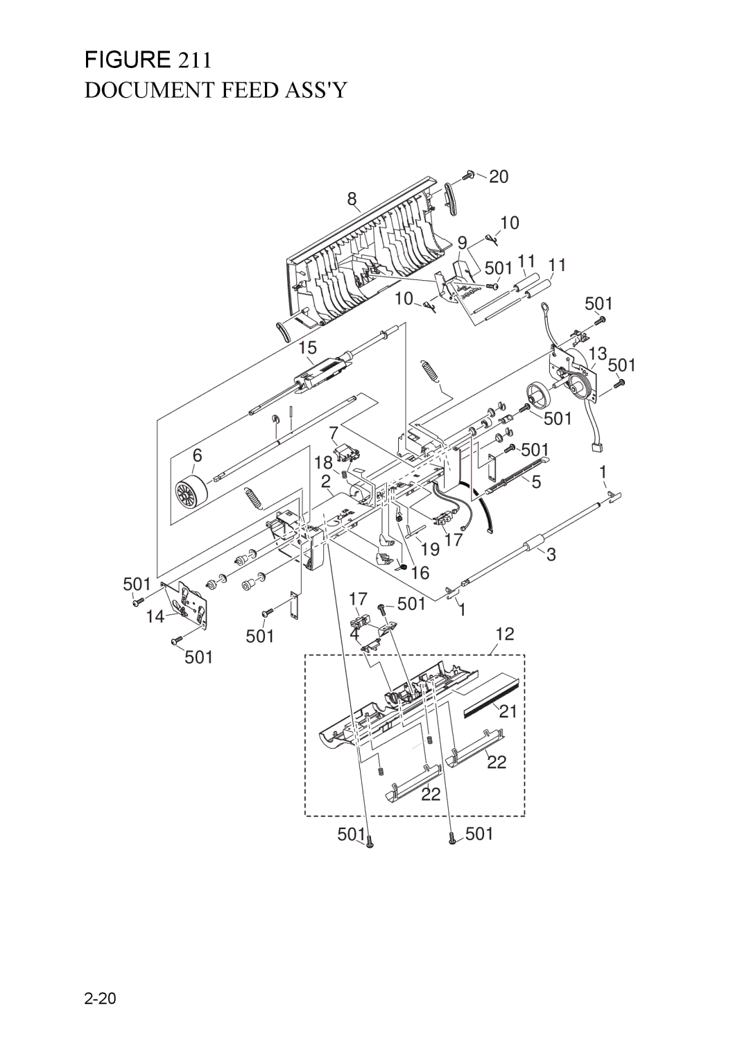 Canon MF5630, 5730, 5650, 5750 manual Document Feed Assy, 501 11 13501 19 17 501501 