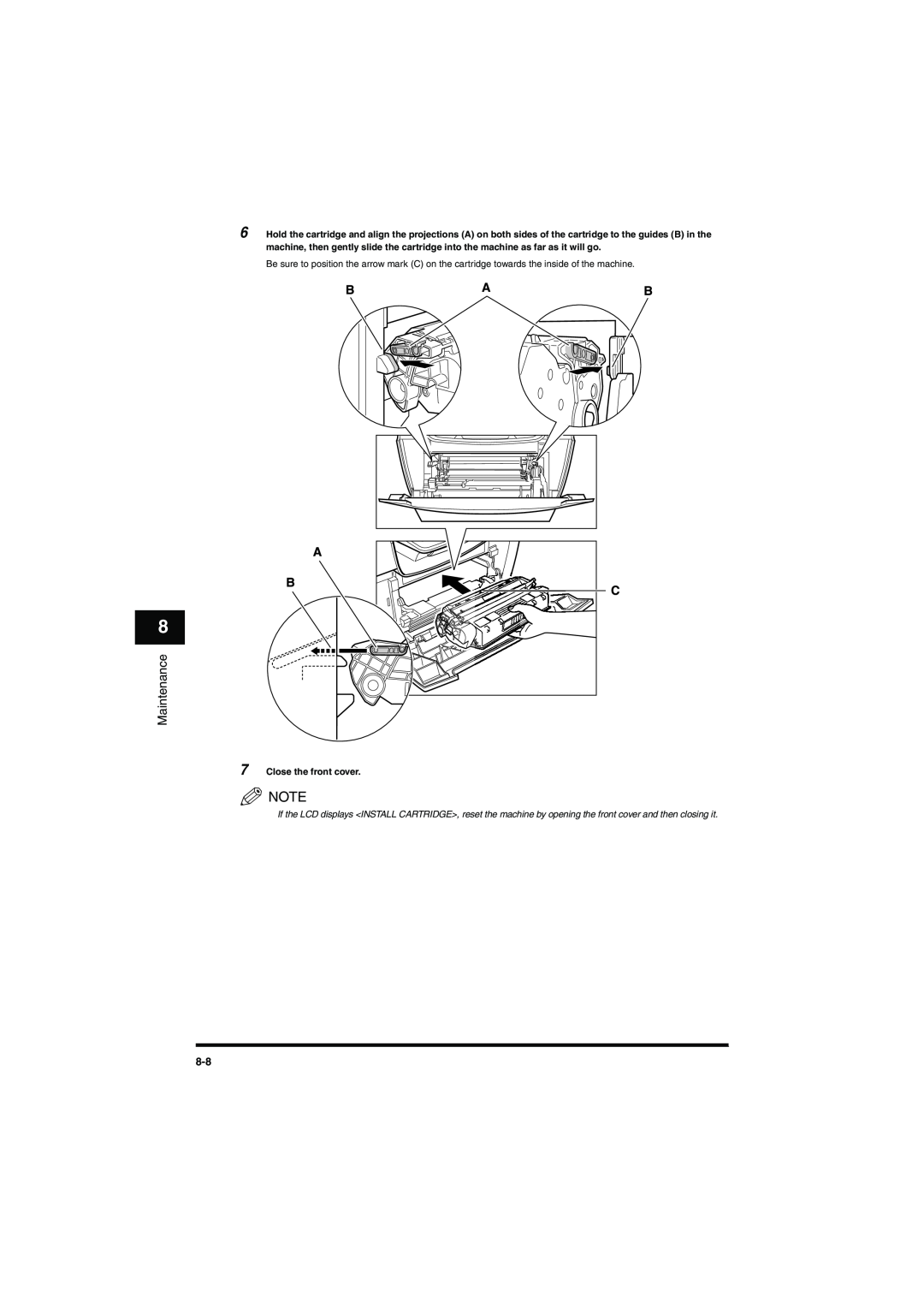 Canon MF5650 manual Maintenance, Close the front cover 