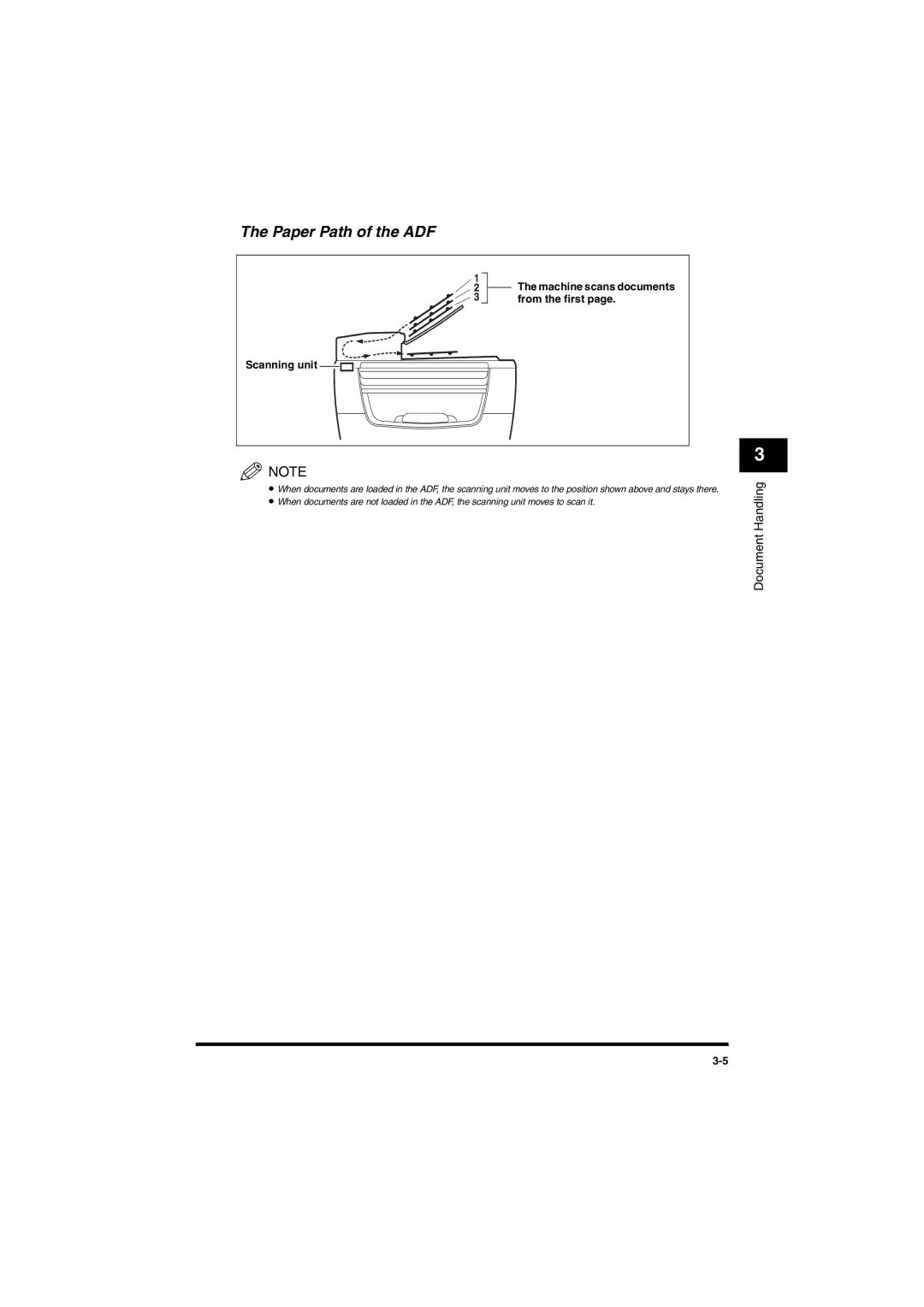 Canon MF5650 manual Paper Path of the ADF, Machine scans documents from the first Scanning unit 