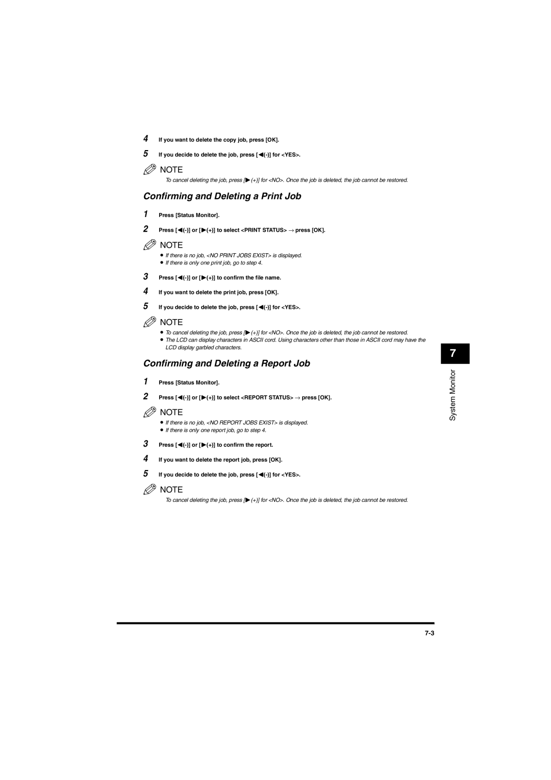 Canon MF5650 manual Confirming and Deleting a Print Job, Confirming and Deleting a Report Job 