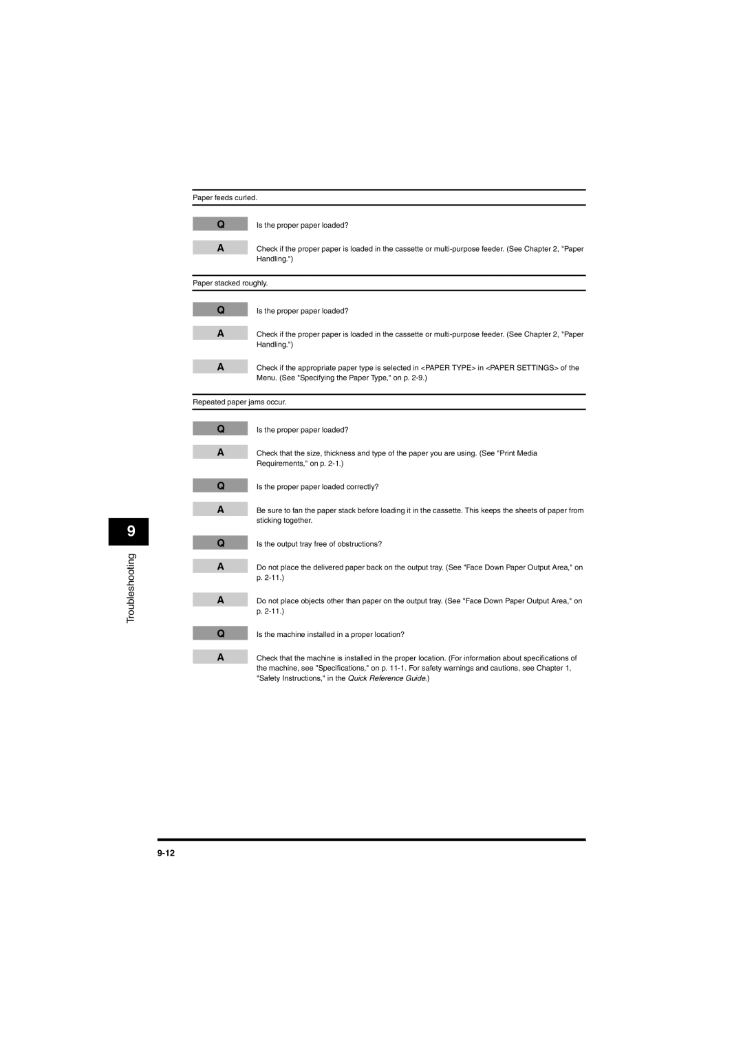 Canon MF5650 manual Troubleshooting 