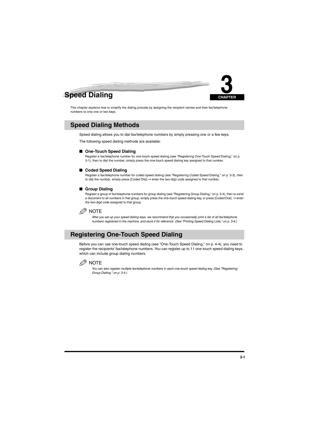 Canon MF5750, MF5770 manual Speed Dialing Methods, Registering One-Touch Speed Dialing 