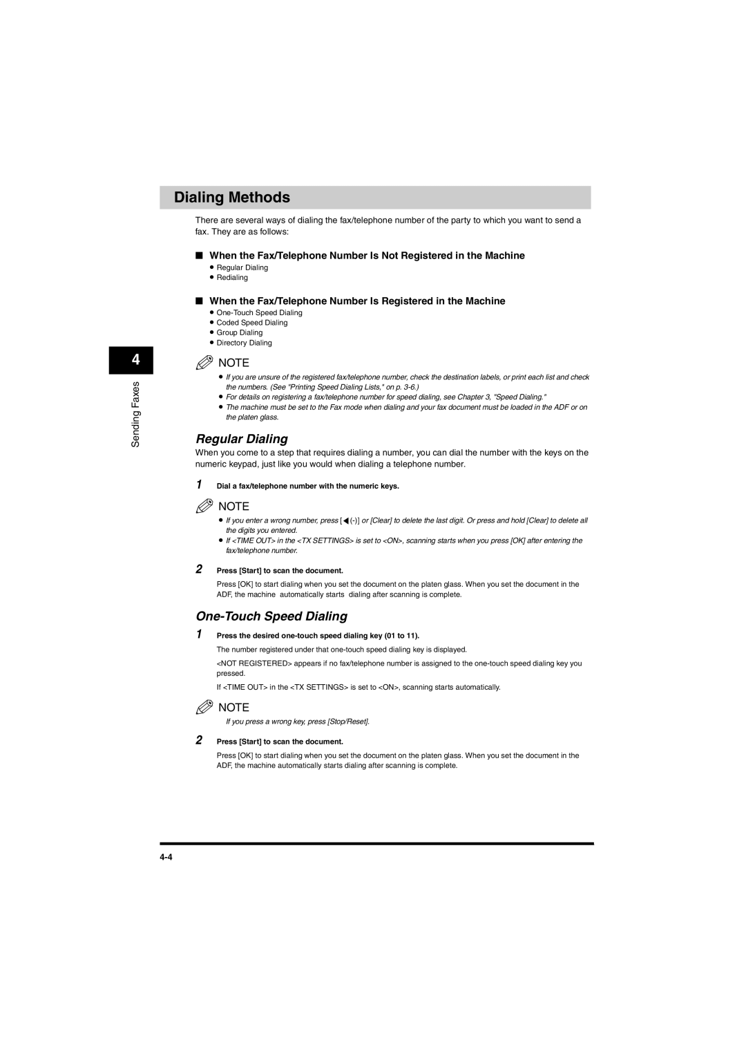 Canon MF5770, MF5750 manual Dialing Methods, Regular Dialing, One-Touch Speed Dialing 