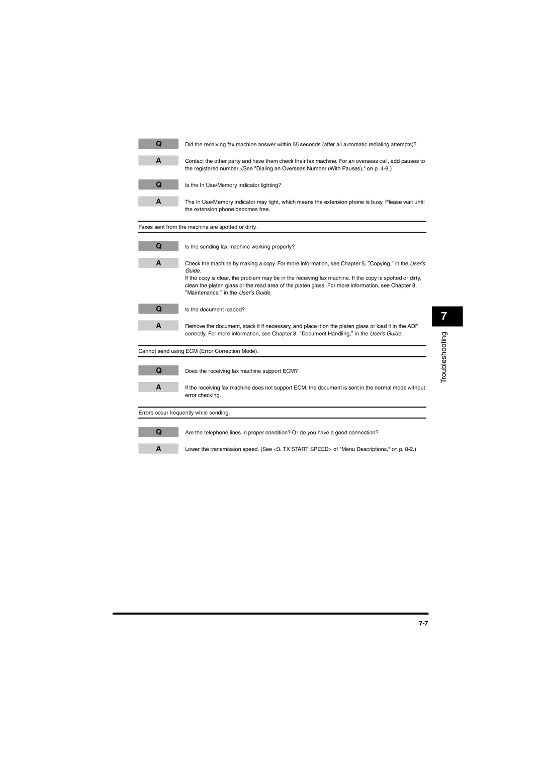 Canon MF5770, MF5750 manual Troubleshooting 