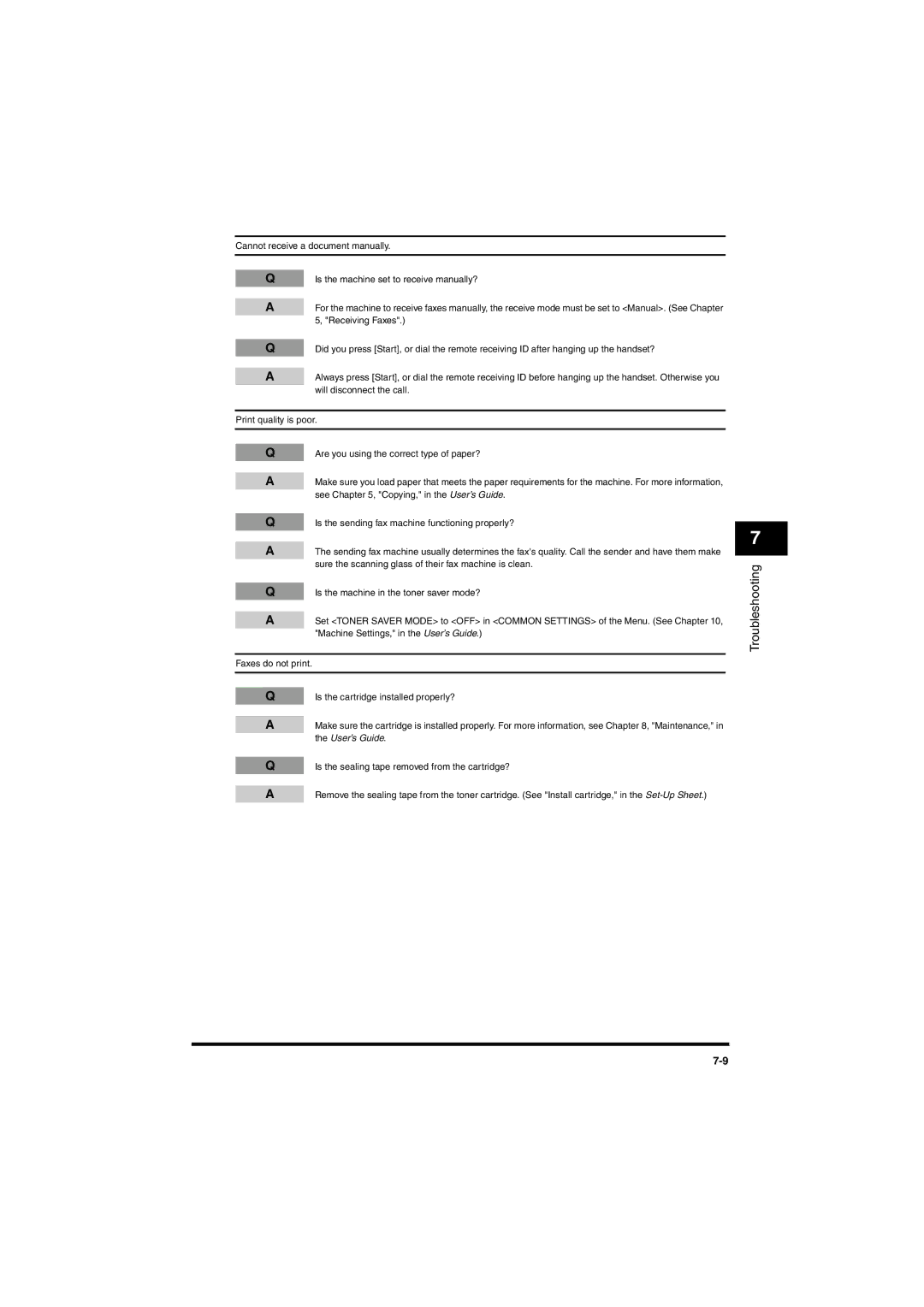 Canon MF5770, MF5750 manual Troubleshooting 