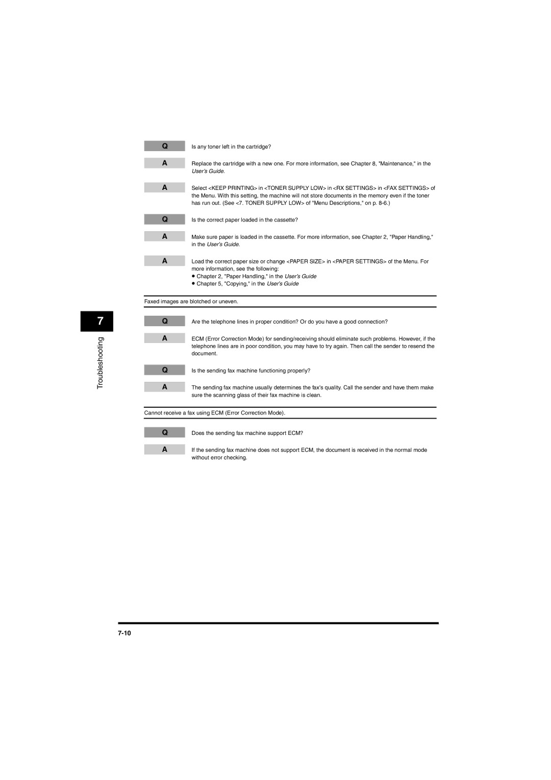 Canon MF5750, MF5770 manual Troubleshooting 