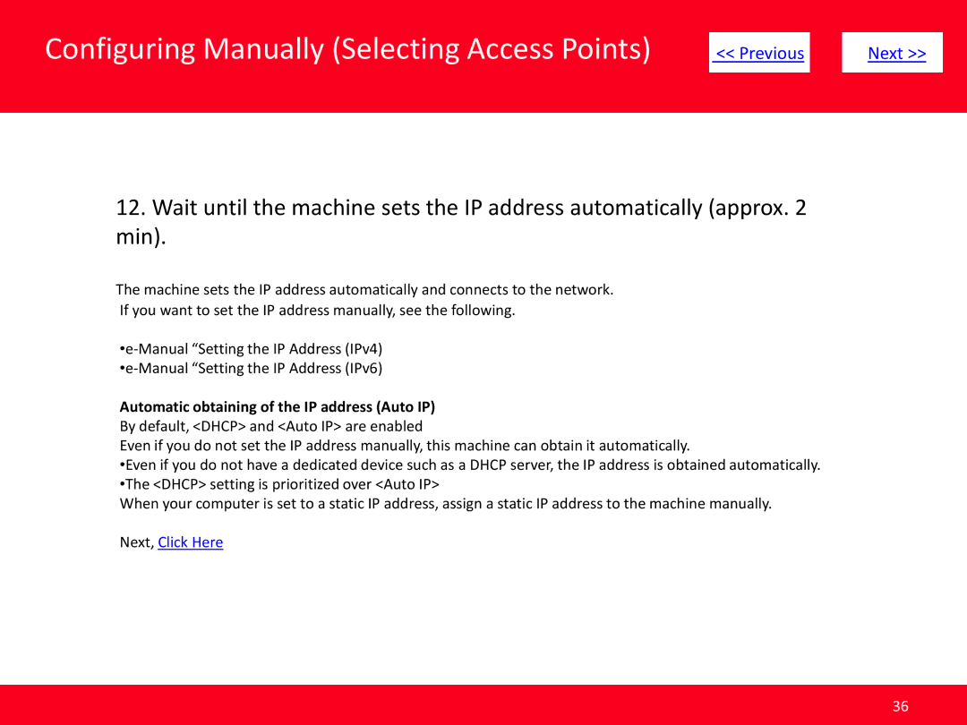 Canon MF5950dw manual Automatic obtaining of the IP address Auto IP 