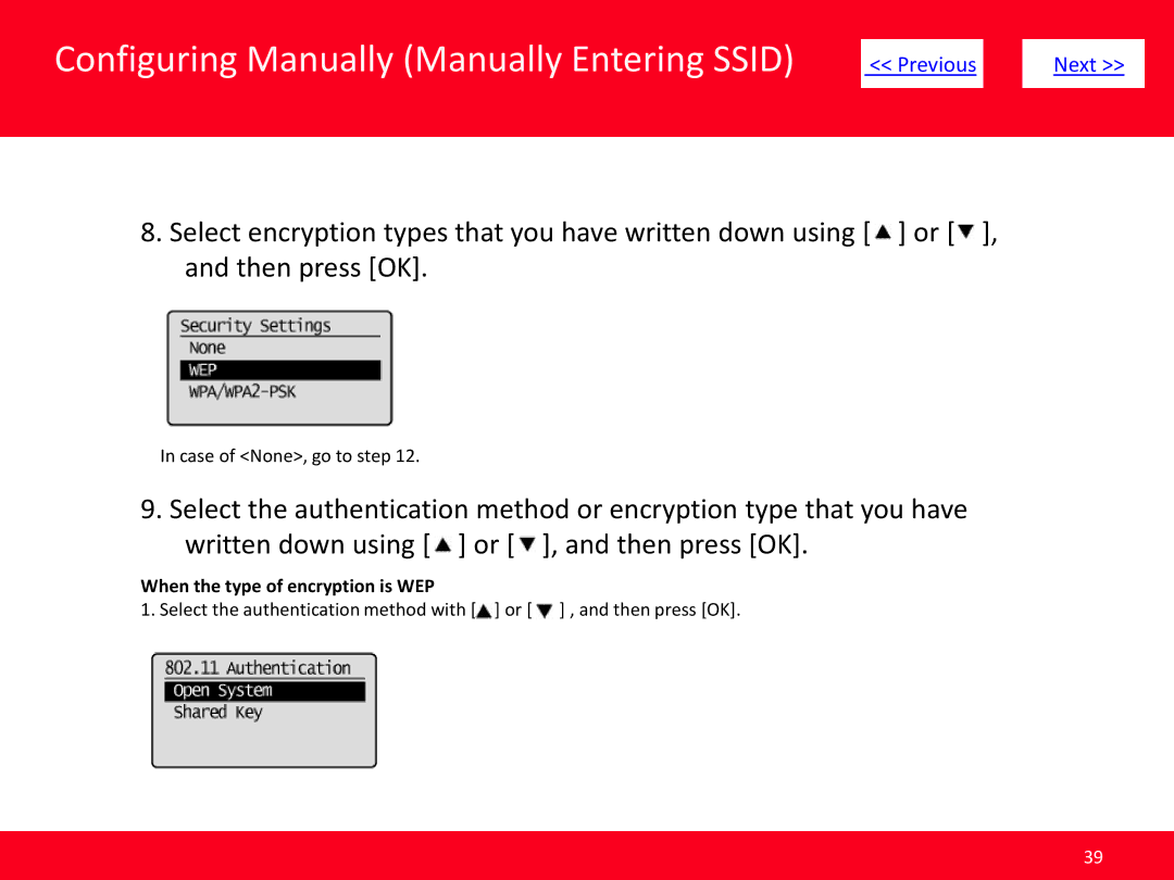 Canon MF5950dw manual When the type of encryption is WEP 